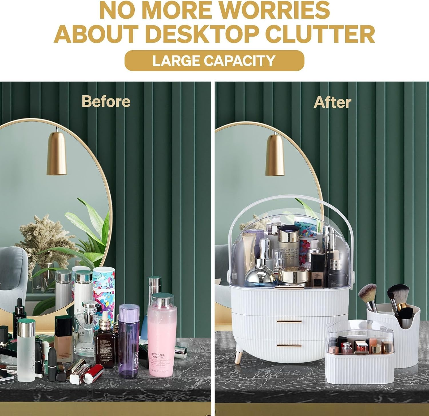 Maxkon Makeup Organizer Drawer Storage Drawer Case, Portable Jewellery Box Stand Brush Holder for Cosmetic Lipstick Skincare Display image number 4