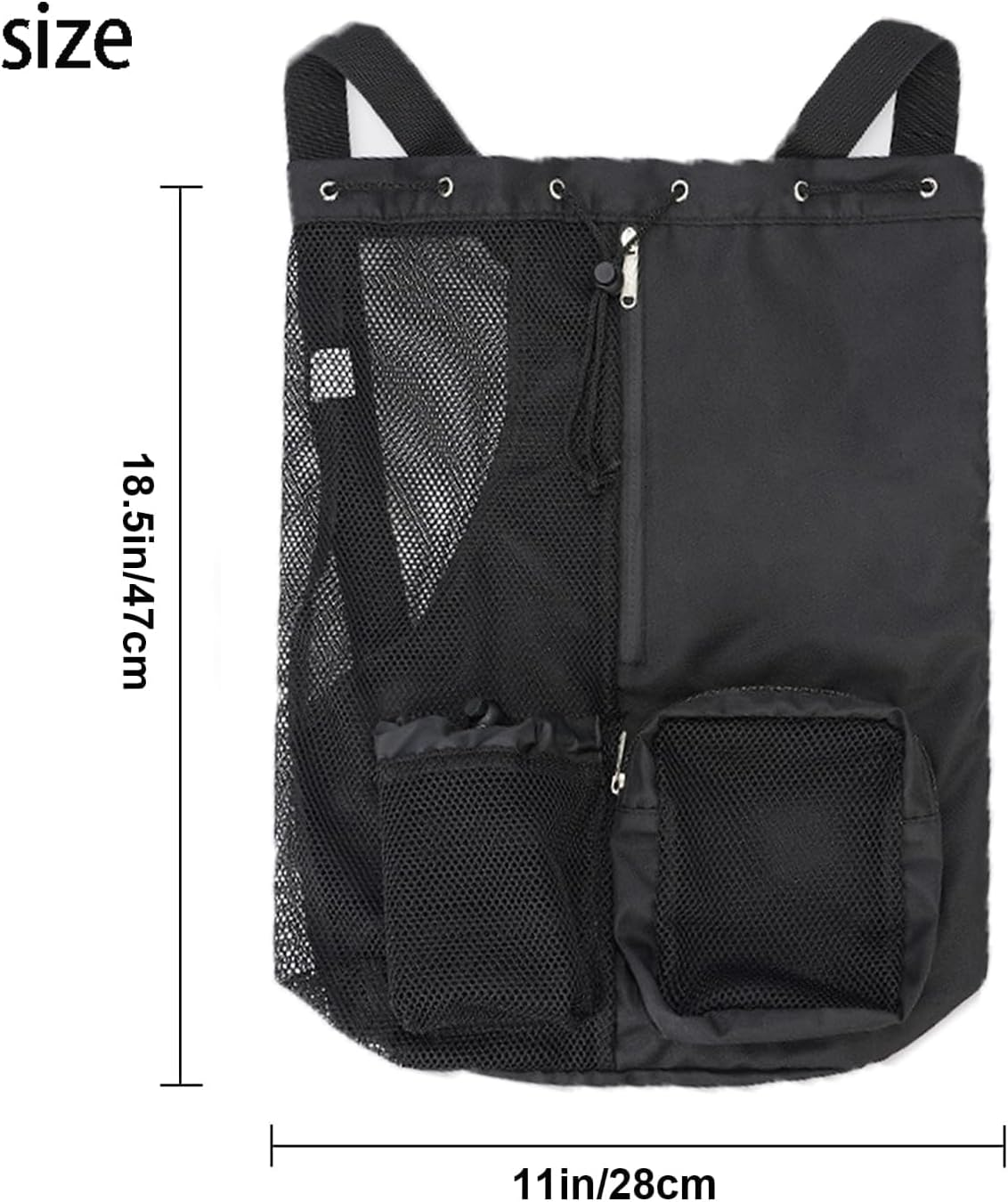 Roczential Mesh Drawstring Backpack - Lightweight Waterproof Beach and Pool Bag, Breathable Design, Large Capacity Swim Backpack for Kids and Adults, Ideal for Gym Trips and Summer Camps image number 4