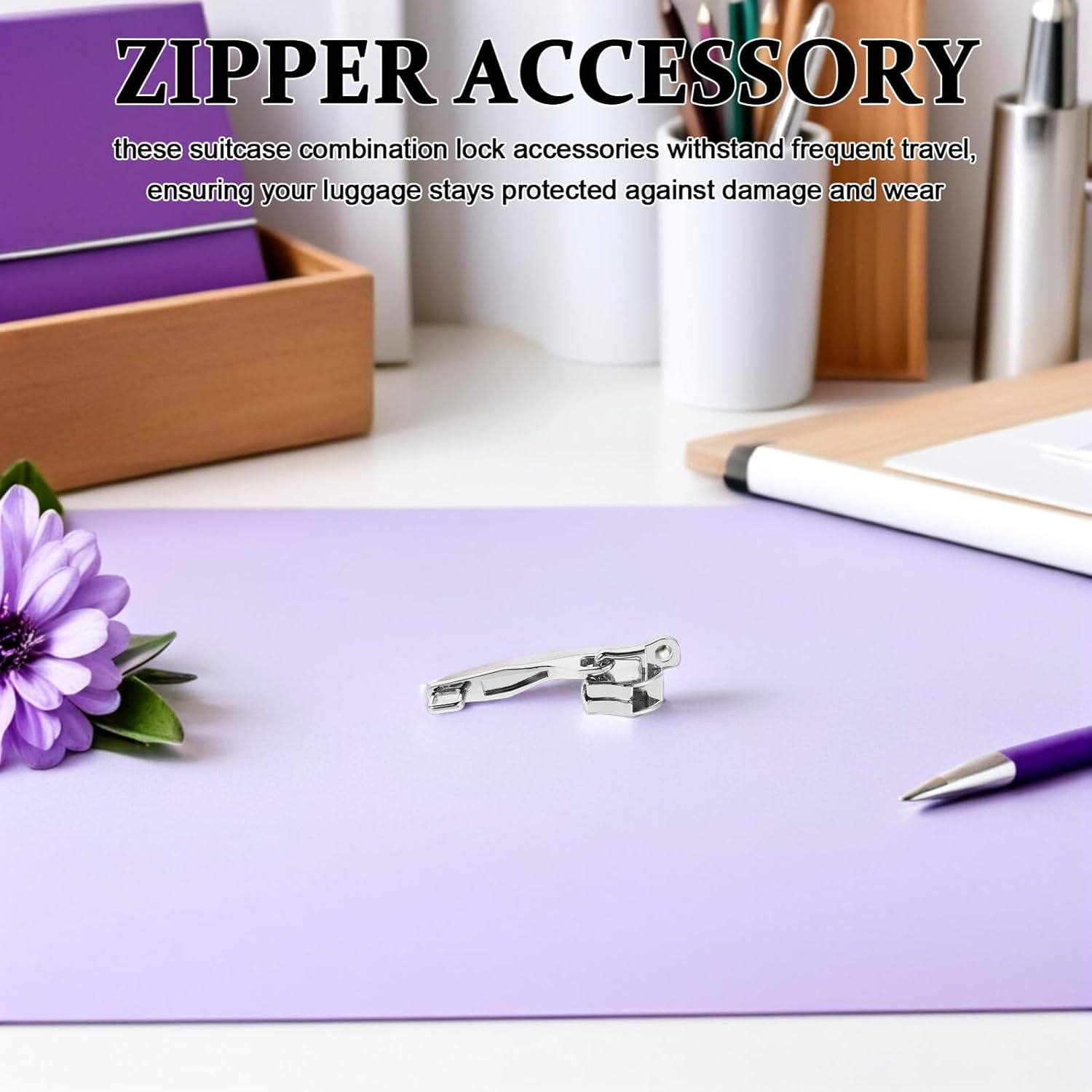 10 Pairs Metal Zipper Pulls for Suitcases Double Layer Lockable Replacement Sliders with Single Lock Anti-Theft Travel Bag Accessories for Secure Family and Group Use image number 6