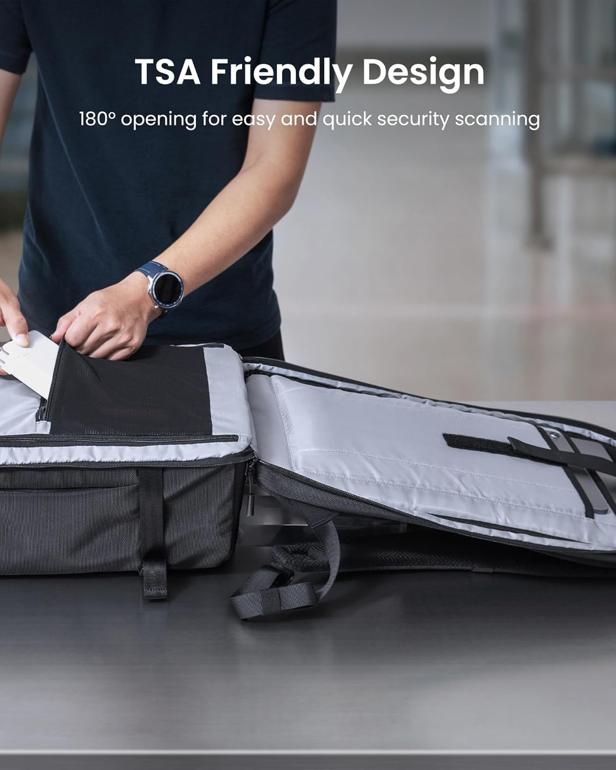 Tomtoc Travel Backpack 38L, TSA Friendly Flight Approved Carry-On Luggage Water-Resistant Lightweight Business Rucksack, Durable Large Computer Bag Daypack Fits 17.3 Inch Laptop image number 1