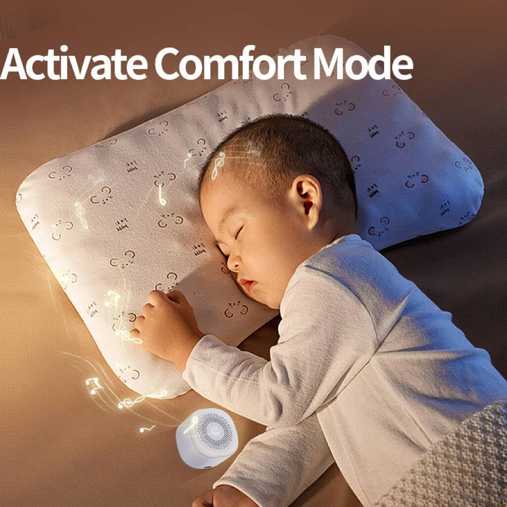 Epzia 2-In-1 Portable Sound Machine for Baby + Nightlight | White Noise Sound Machine for Baby with 10 Soothing Sounds & 7 Nightlight Modes | Travel Sound Machine Attaches to Strollers, Car Seats