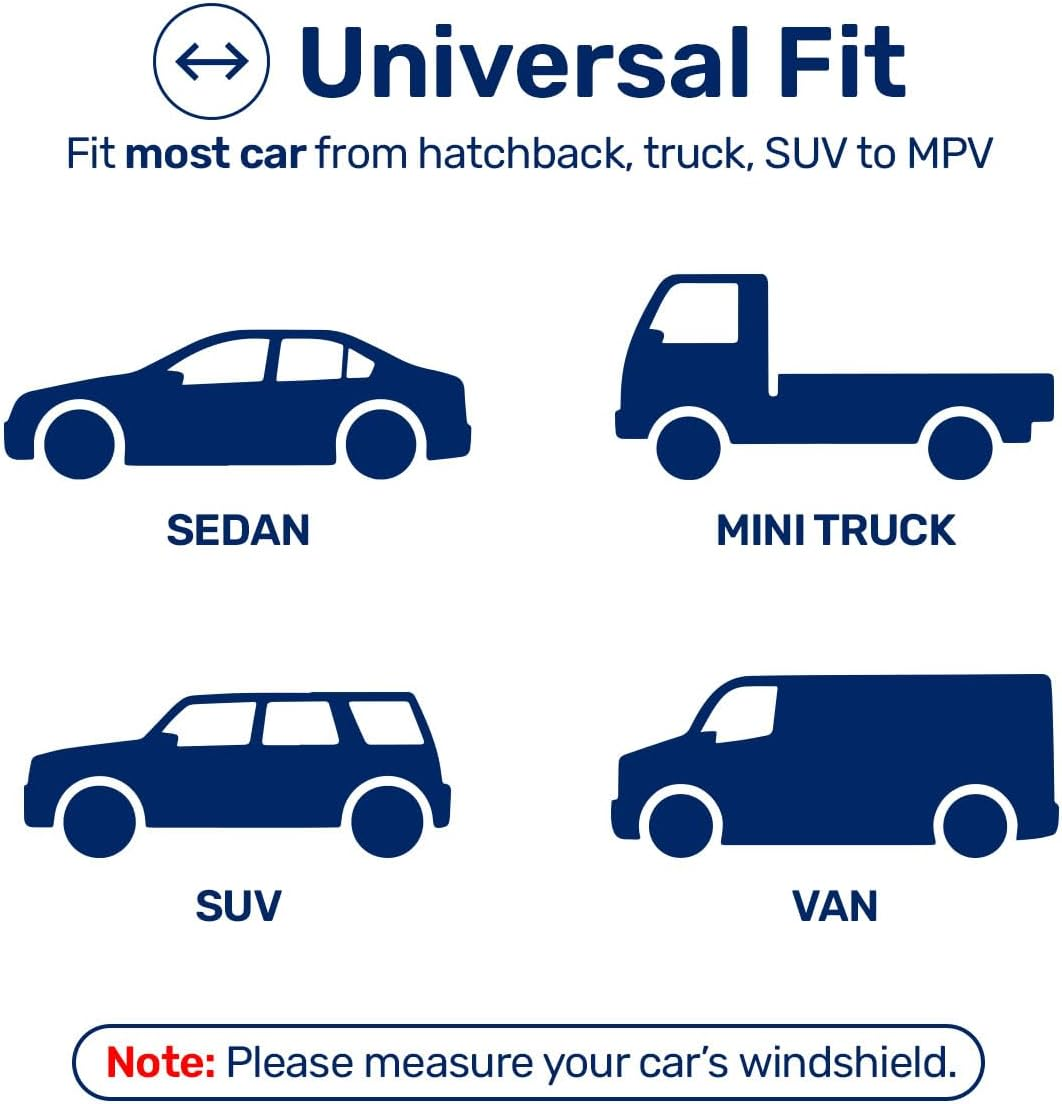 GENANY Highland Cow Family Funny Windshield Sun Shade for Car SUV Truck (55X29 Inches), Automobile Sunshade, Protector Blocks UV, Car Accessories