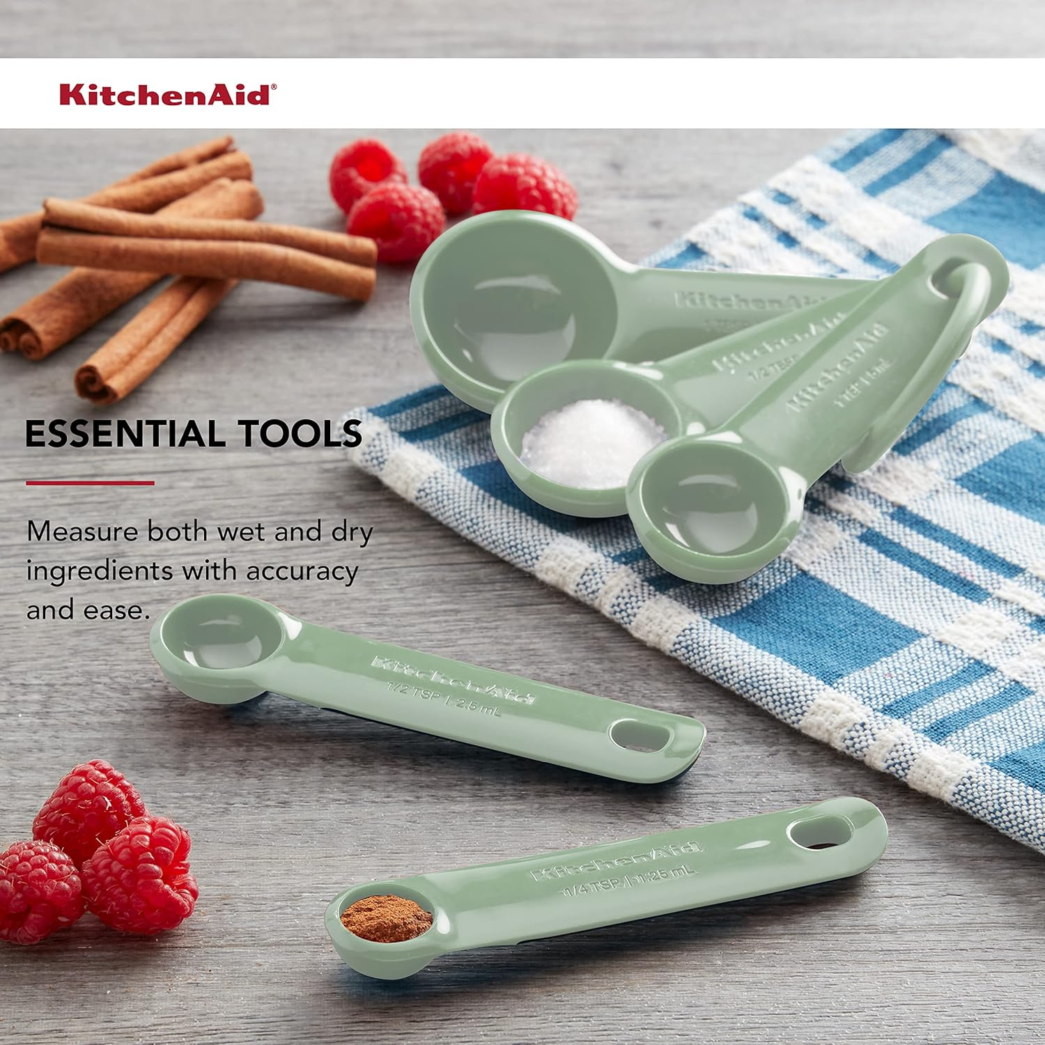 Kitchenaid Universal Measuring Spoon Set, 5-Piece, Pistachio