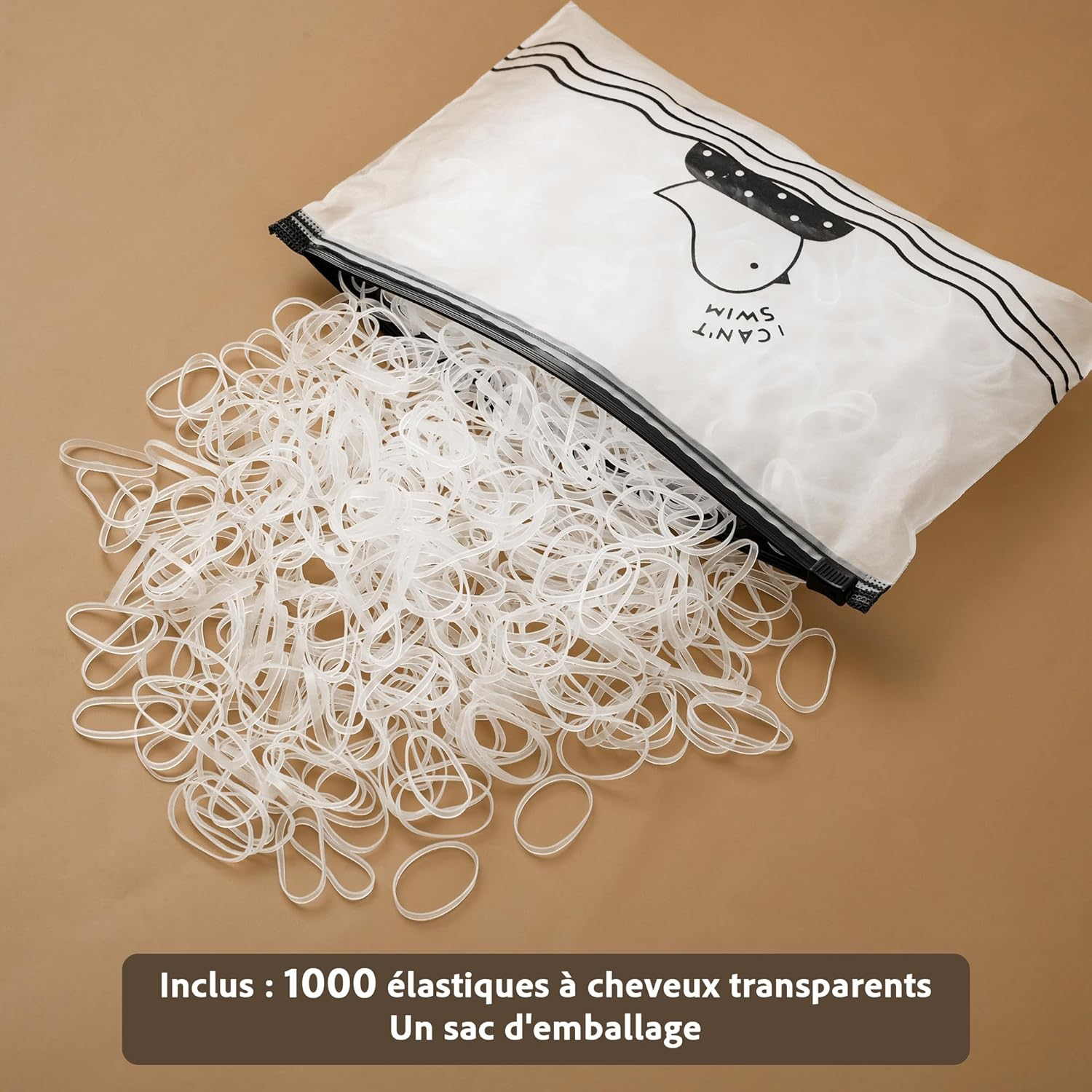 Pack of 1000 Transparent Hair Bobbles Small Mini Rubber Hair Bobbles Elastic Mini Rubber Bands Thin Rubber Rings for Braids, Updos and Hair Accessories image number 4