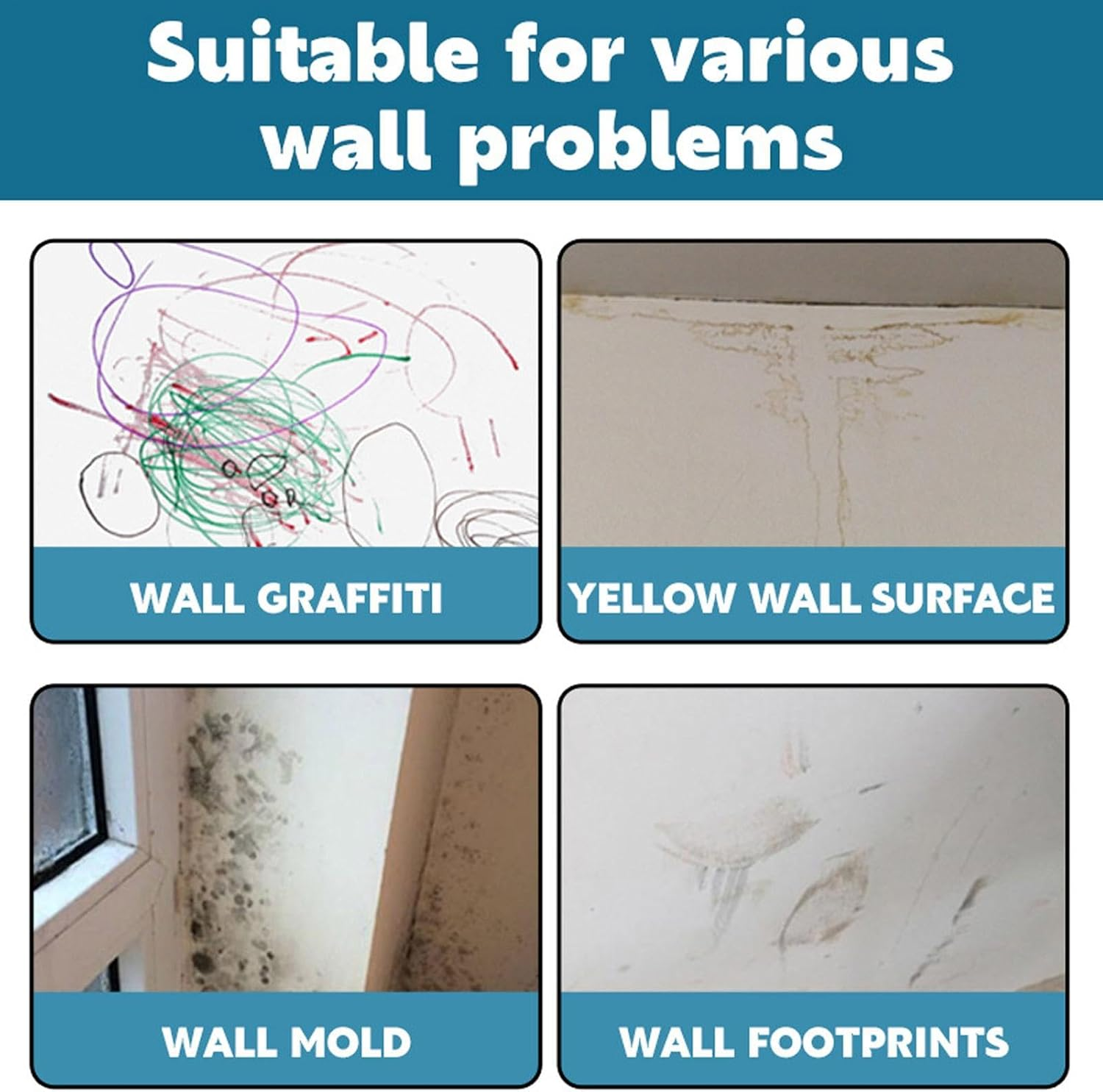 Generisch White Touch up Paint, White Touch up Paint for Walls, Wall Repair Tool for White Paint, Paint Repair with Brush, Quick Drying Stain Remover for Stains, Cracks
