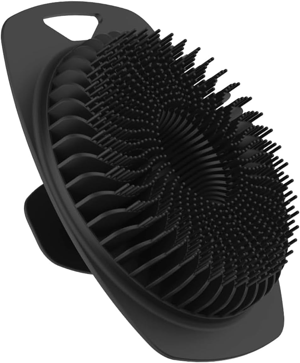Silicone Body Scrubber Shower Brush, with Facial Cleansing Brush, for Nourishing Cleansing and Exfoliating Your Skin 2Pcs (Black)