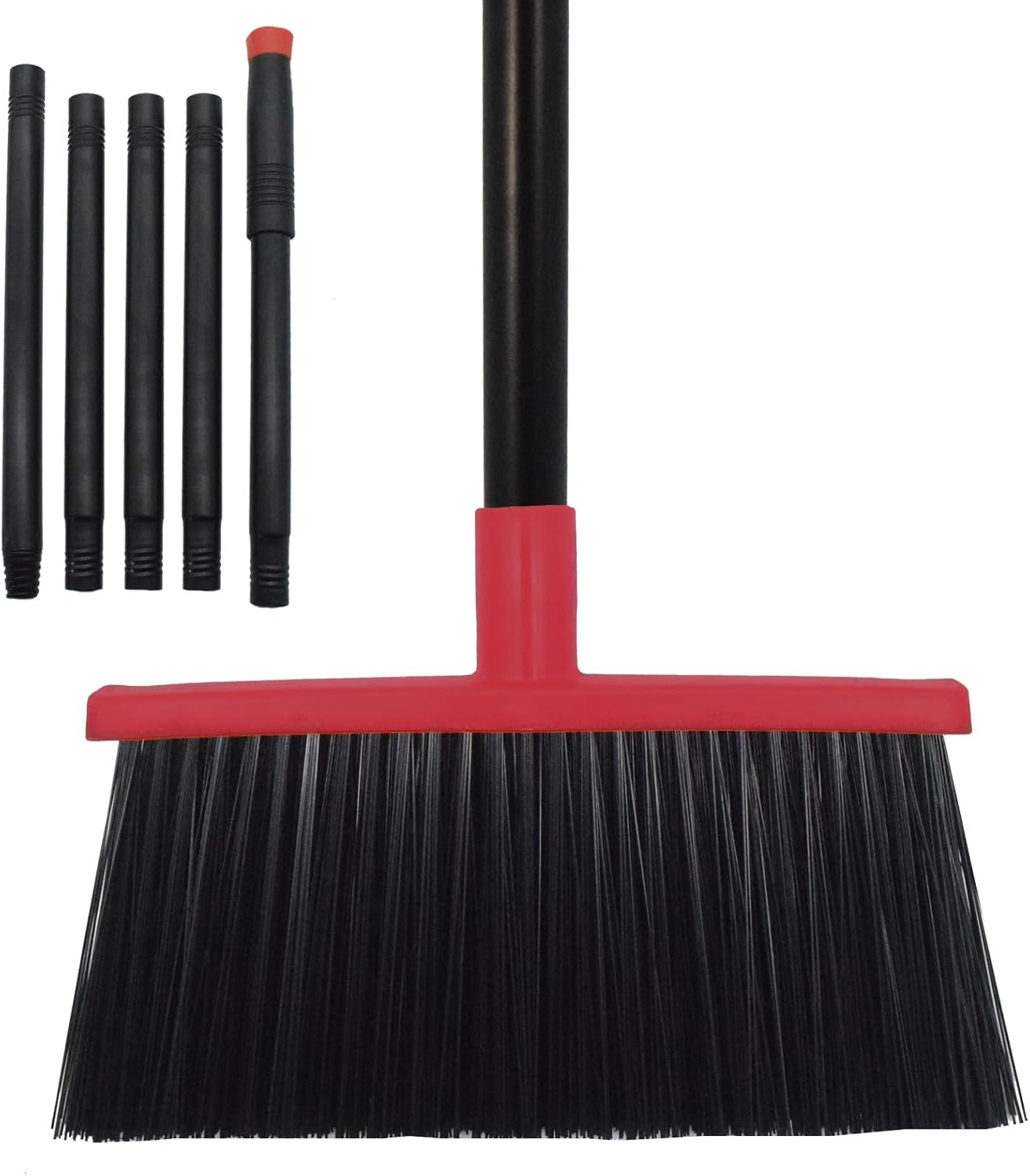 Xifando Heavy-Duty Adjustable Angle Broom with 56" Steel Handle - Ideal for Home, Garage, Kitchen, Bathroom, Office, and Outdoor Use - Durable & Efficient Cleaning Tool for Hard Floors (Orange)