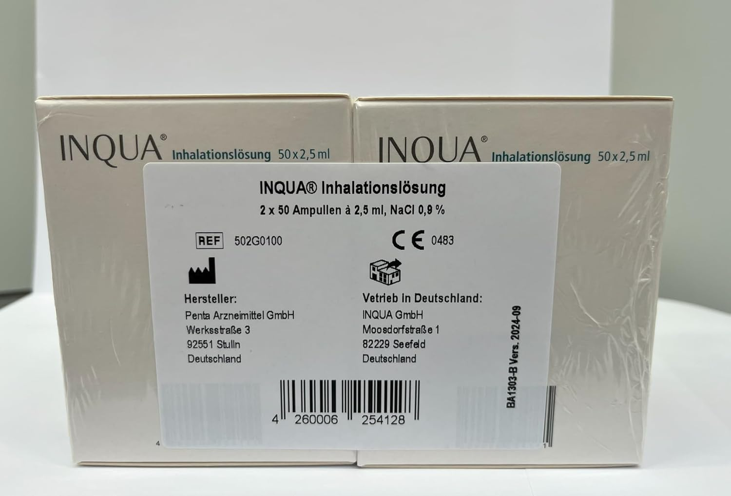 INQUA&reg; Inhalation Solution, 100 Ampoules of 2.5 Ml, Isotonic Saline Solution for Inhaling for Adults, Children and Babies, No Preservatives, Nacl 0.9% image number 1