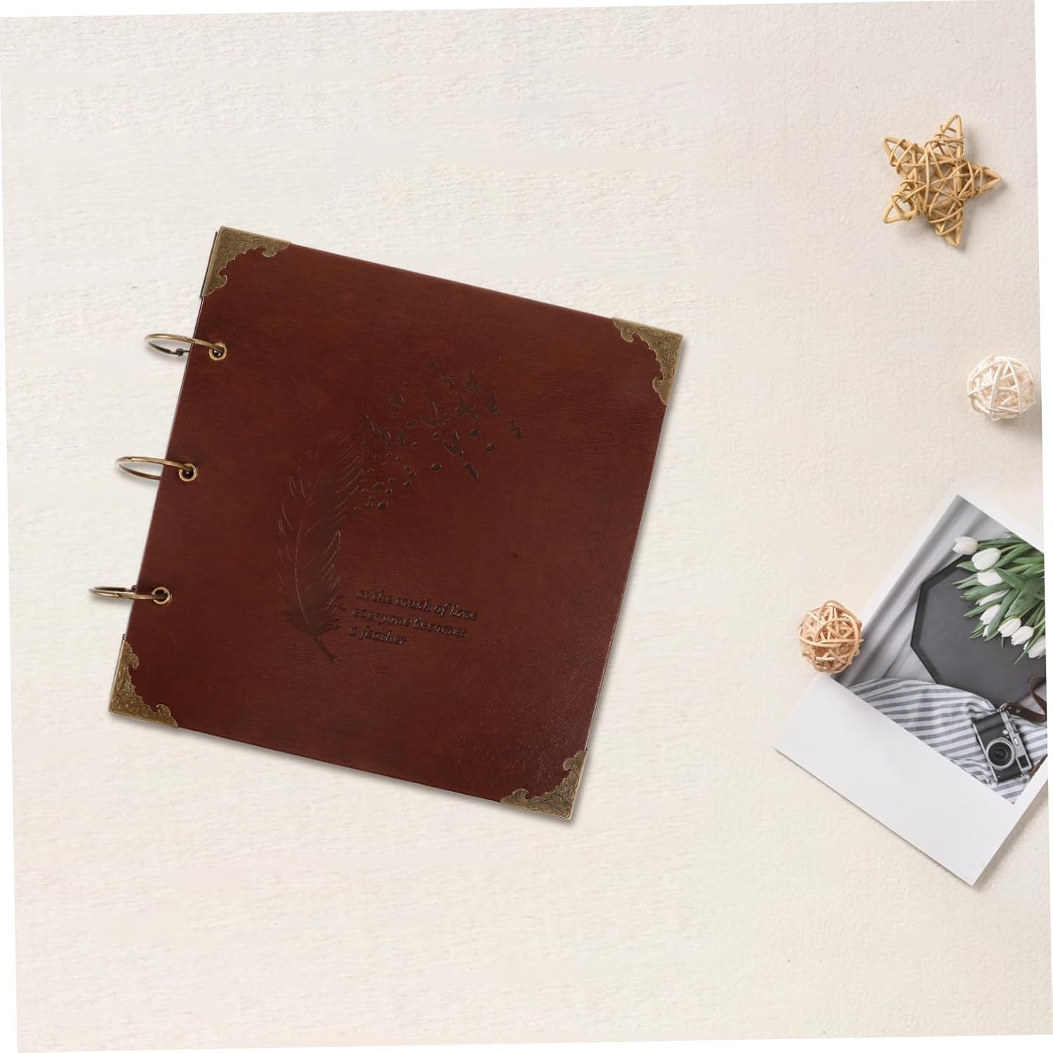 Garneck DIY Photo Album PU Cover Compact Scrapbook Album for Family Memories Travel Keepsake Lightweight Design for Friends Couples Present Option image number 5