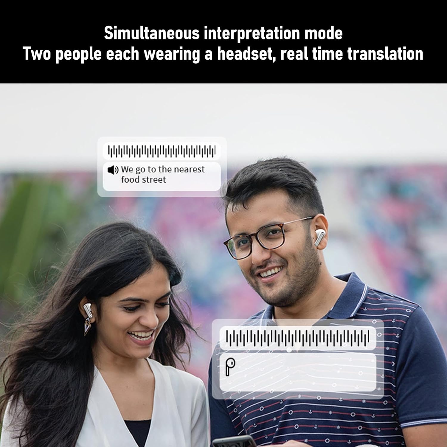 Language Translator Earbuds, AI Translation Earbuds in Real Time, 144 Languages High Accuracy Real Time Translation Earphones, Wireless AI Tech Language Translator Earbuds for Meetings Travel image number 4