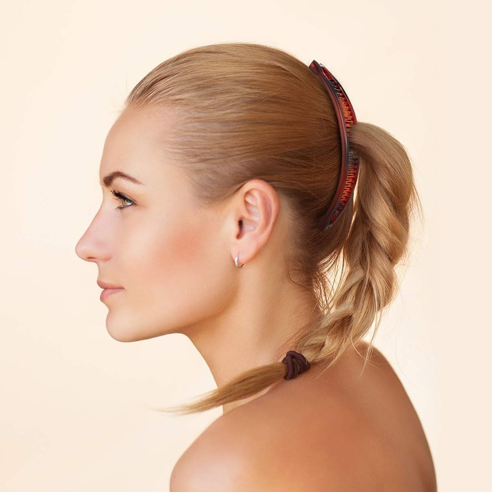 Black and Brown Hair Claws Vintage Combs Tool for Thick Curly Hair Long Hair Clips Banana Hair Comb Fish Handle Slide Hair Clips Claws Set for Women Accessories image number 5