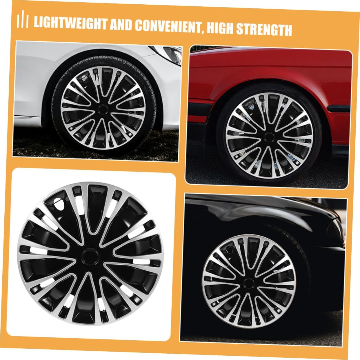 2Pcs Car Rim Covers Hubcap Decorative Wheel Rim Covers SUV Automotive Hub Caps image number 5
