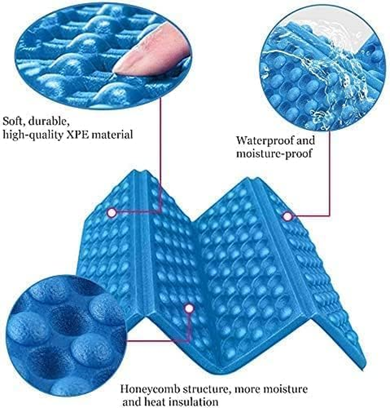 QOOWFEANIG Mini Waterproof Folding Mat Foam Sitting Pad, 2Pc Lightweight Camping Seat Cushion for Hiking Backpacking, Portable Outdoor Foldable Sit Pad, Non-Slip Foam Mat for Picnic image number 5