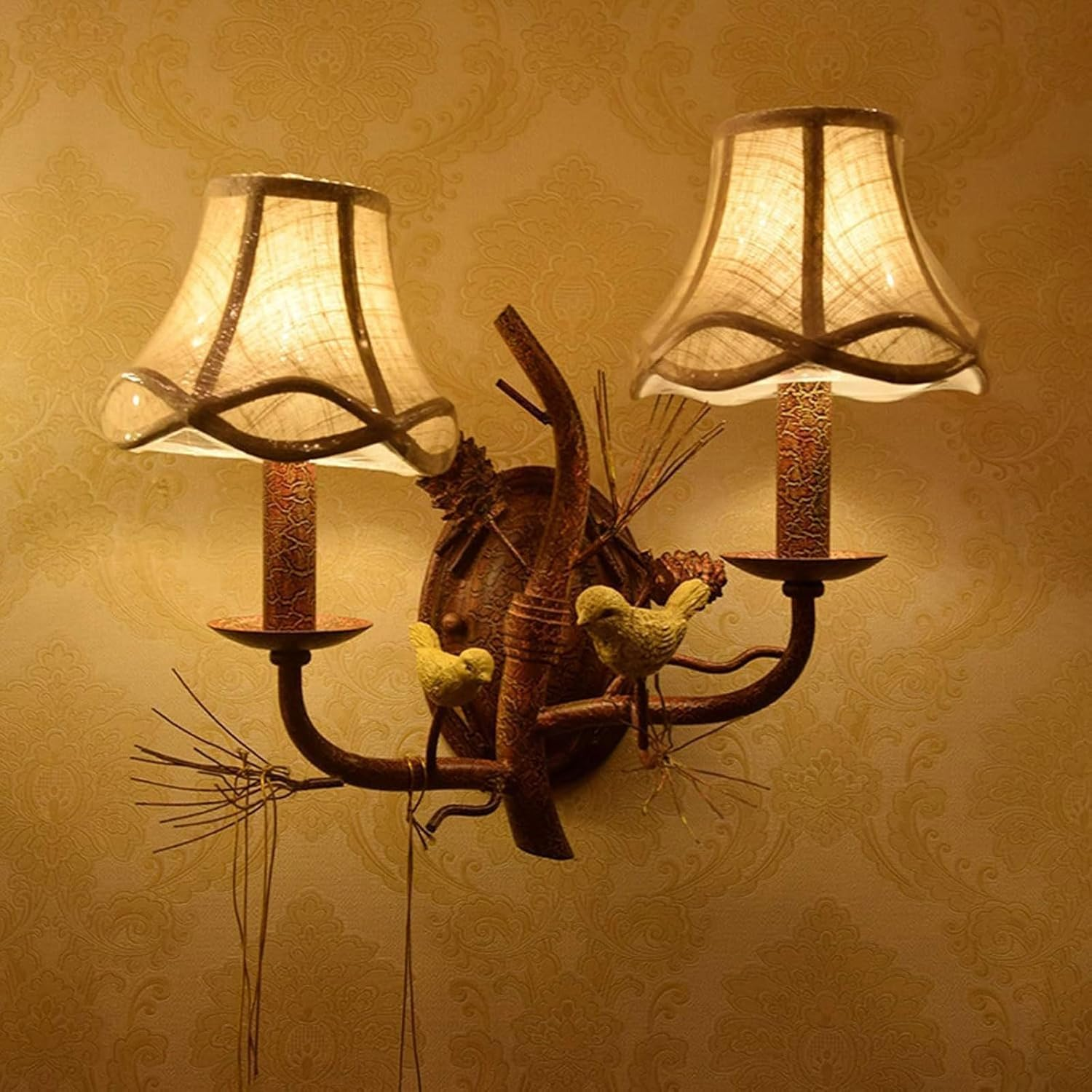 Rural Bird Wall Lamp Wall Lamps Interior Lighting Fixture Retro Wall Sconce Wall Lamps Compatible with Bedroom Living Room Wall Lighting image number 1
