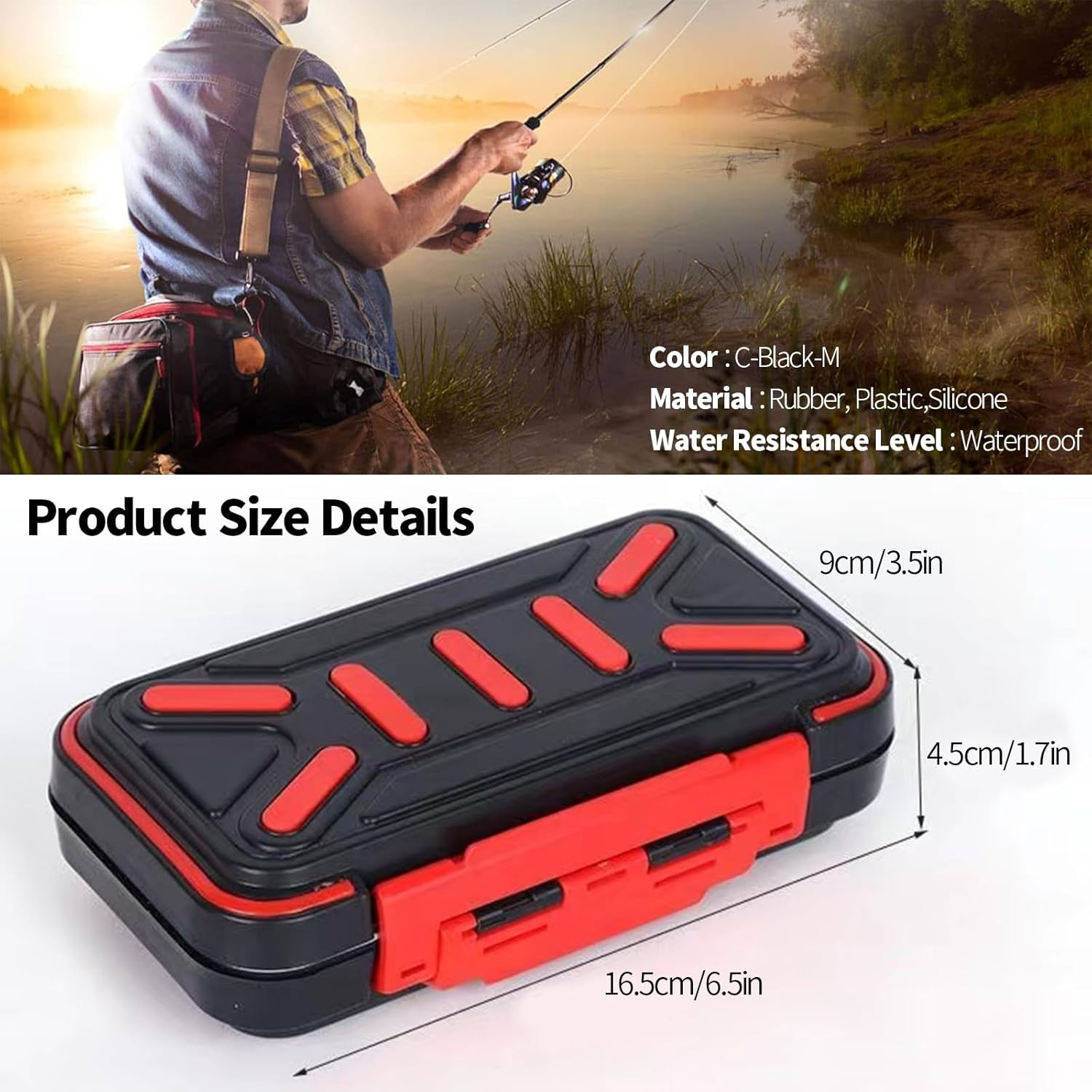 BK Waterproof Mini Fishing Lure Boxes with Adjustable Dividers, Portable Fishing Organizer Case, Small Tackle Storage Boxes for Hooks, Lures, Accessories image number 1