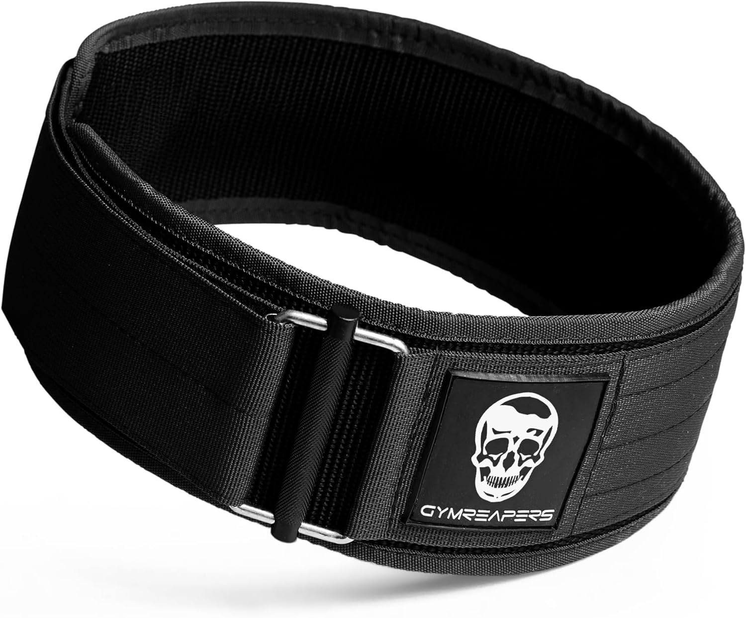 Gymreapers Quick Locking Weightlifting Belt for Bodybuilding, Powerlifting, Cross Training - 4 Inch Neoprene with Metal Buckle - Adjustable Olympic Lifting Back Support