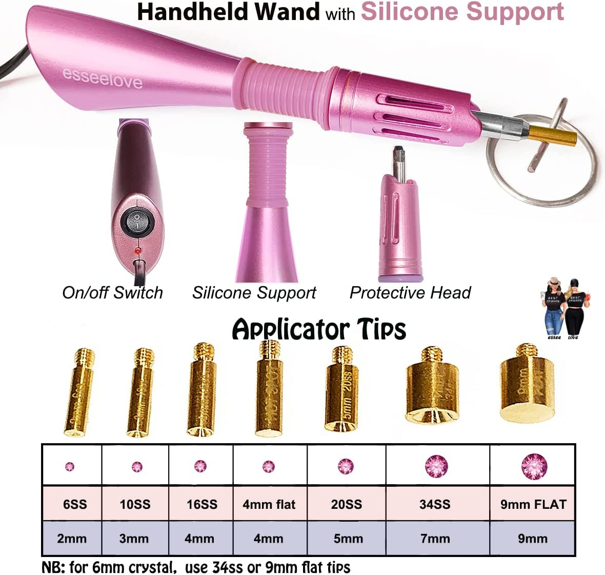 Hotfix Applicator Tool, DIY Hot Fix Rhinestone Setter, Hot Fixed Kit, 5679 Pcs, AB, Clear, 34/30/20/16/10SS, 12 Colors, Bigger Rhinestones, Gem Picker, Bedazzler Kit with Rhinestones image number 2