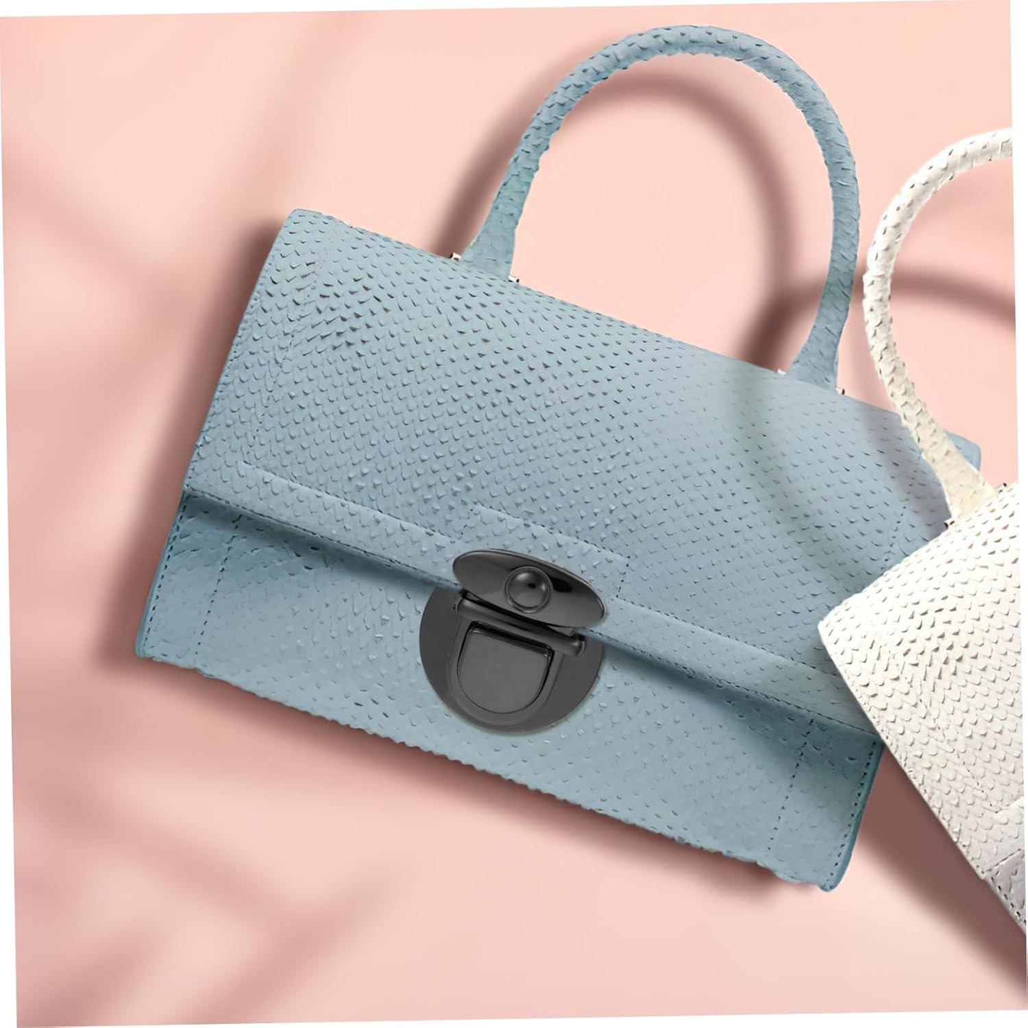 BEBEMOKO 10Pcs DIY Bag Buckle Press Locks Iron round Handbag Accessories for Purse Making Crafting Supplies in Gun Black image number 4