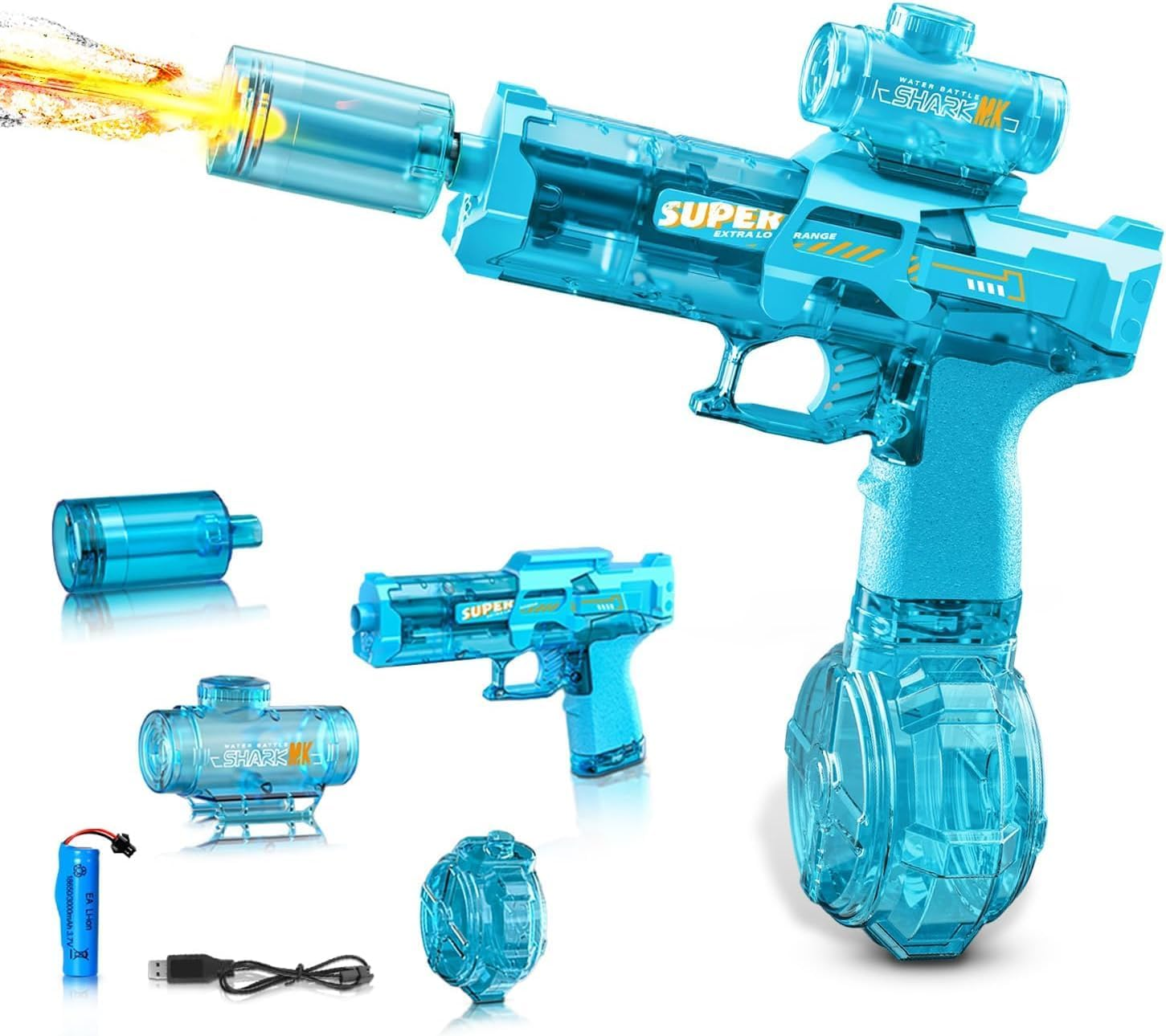 Electric Water Gun for Adults & Kids, High-Capacity Water Toy Pistol with 28-32 FT Range, Perfect Water Blaster Soaker for Outdoor Games, Yard, Beach, Pool (Black)