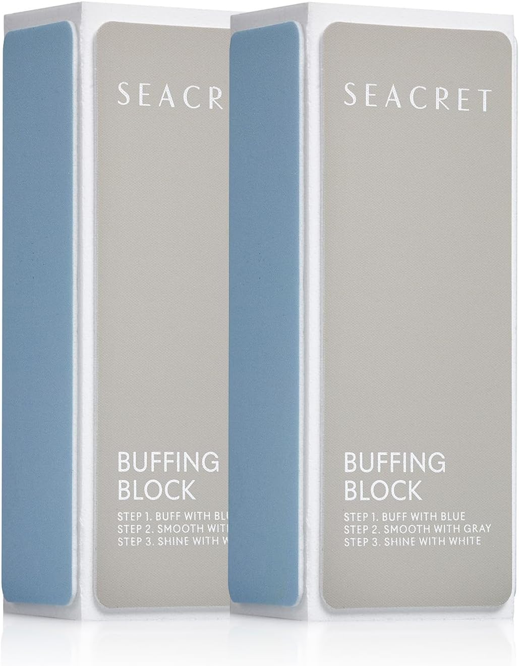 SEACRET - Professional Nail Buffing Block. 3 Ways Buffing Block the Secret for Shiny Nails. Manicure & Pedicure - Pack of 2