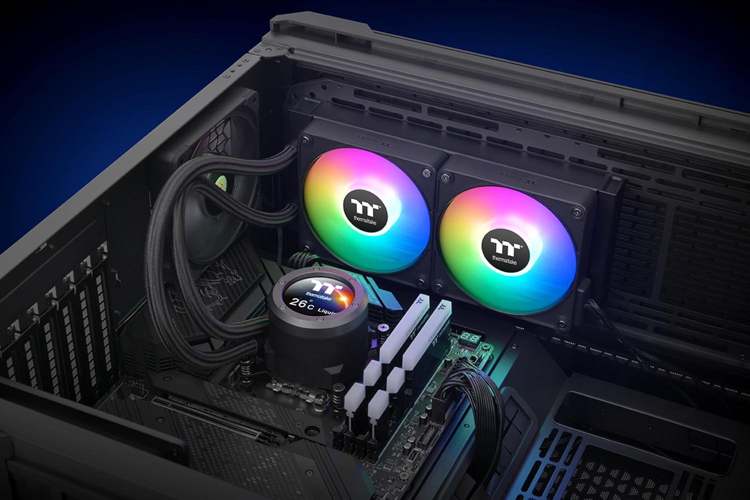 Thermaltake TH240 V2 Ultra EX ARGB Magnetic Connect with 2.1" LCD Display AIO Liquid CPU Cooler, CL-W414-PL12SW-A image number 6