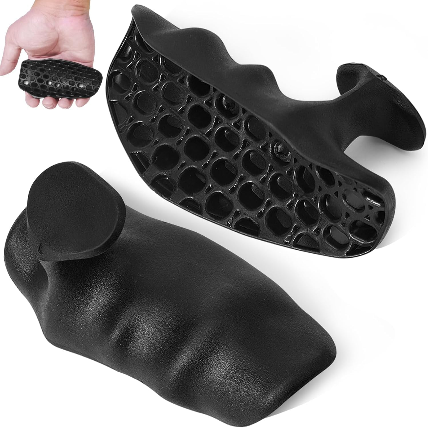 Anti-Slip Workout Grips, Ergonomic Rubber Hand Protector Gloves for Gym Training and Exercise, Weight Lifting, Dumbbell, Deadlift, Bar Pad Pull up Grippers with Storing Bag-Black