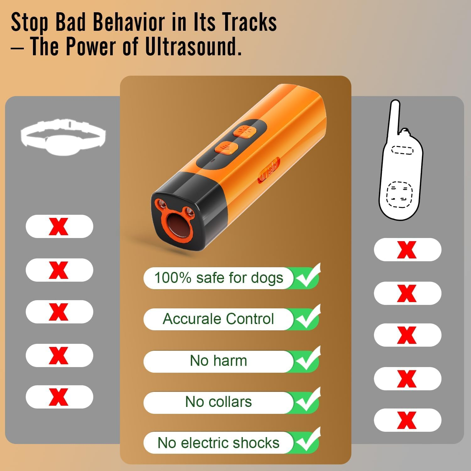 Kicttule Barkshield Pro - Bark Shield, Ultrasonic Dog Bark Deterrent Device - Adjustable Frequency anti Barking Tool, Stop Neighbors Dog Barking Instantly with Humane Safe Control image number 3