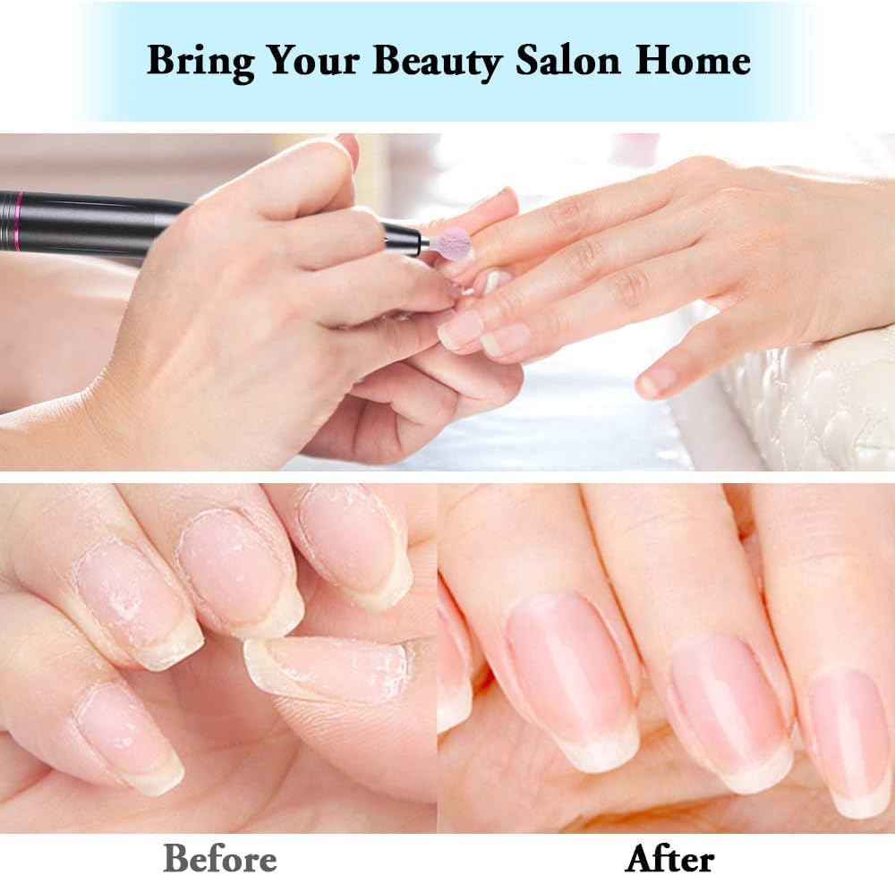 Nail Drill Bits Set, 10 Pcs Electric Nail Drill Kit 3/32" Professional Cuticle Polishing Bits for Acrylic Gel Nails, Electric Nail Files Manicure Pedicure Drill Tool for Home & Salon