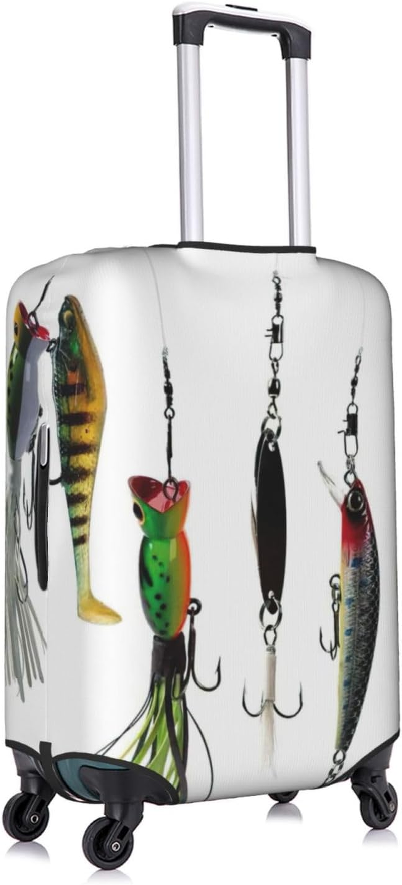Odddot Various Type of Fishing Baits Print Travel Luggage Cover,Suitcase Protector Cover, Washable Baggage Covers,For 18-32 Inch Luggage, Various Type of Fishing Baits, Large image number 6