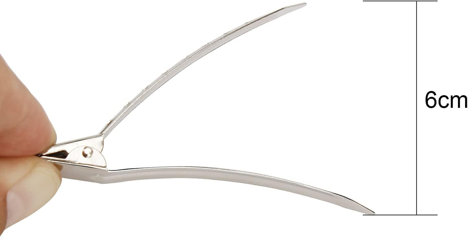 Beayuer 25 Pieces Duck Bill Hair Clips, 3.5 Inch Rustproof Metal Alligator Curl Clips with Holes for Hair Styling, Hair Coloring, Thick Hair Sectioning, Salon, Bows DIY, Silver (25 Pcs, Silver) image number 3