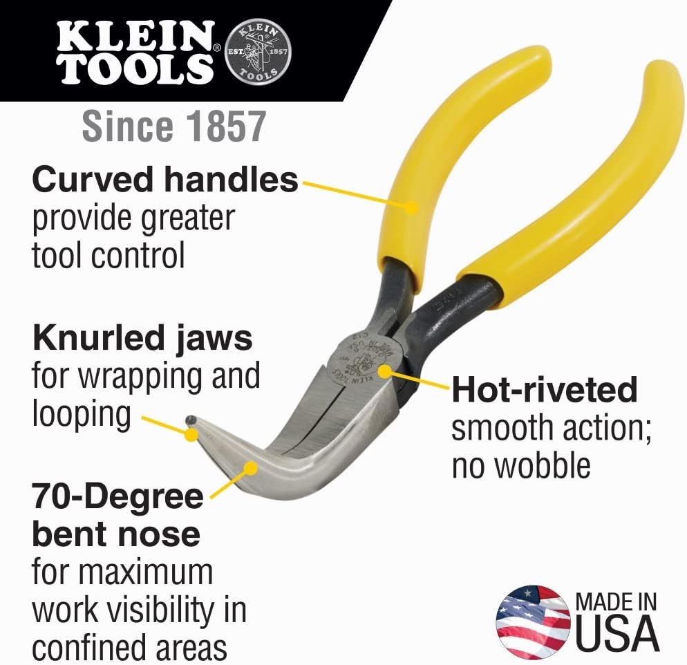 Klein Tools A-D302-6 Curved Long-Nose Pliers, 6-1/4-Inch image number 5
