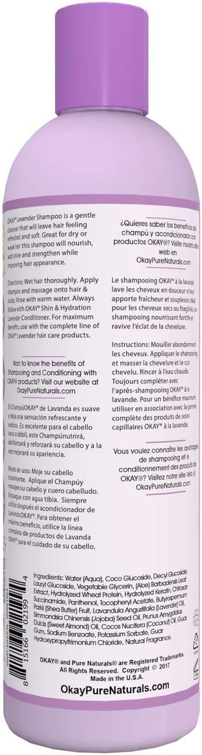 OKAY Pure Naturals OKAY Pure Naturals Lavender Growth Shampoo, 12 Ounce, image number 3