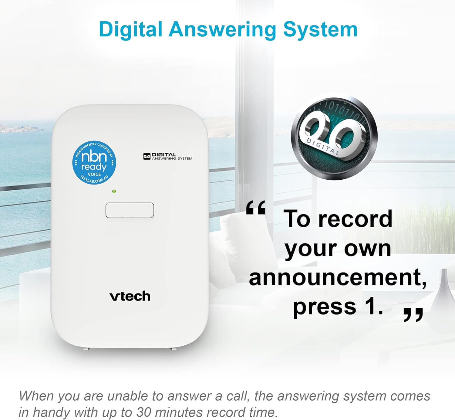 Vtech Executive Dual Keypad Cordless Bundle - NBN Ready Phone System - Cordless Deskset plus 2 Cordless Handsets image number 4