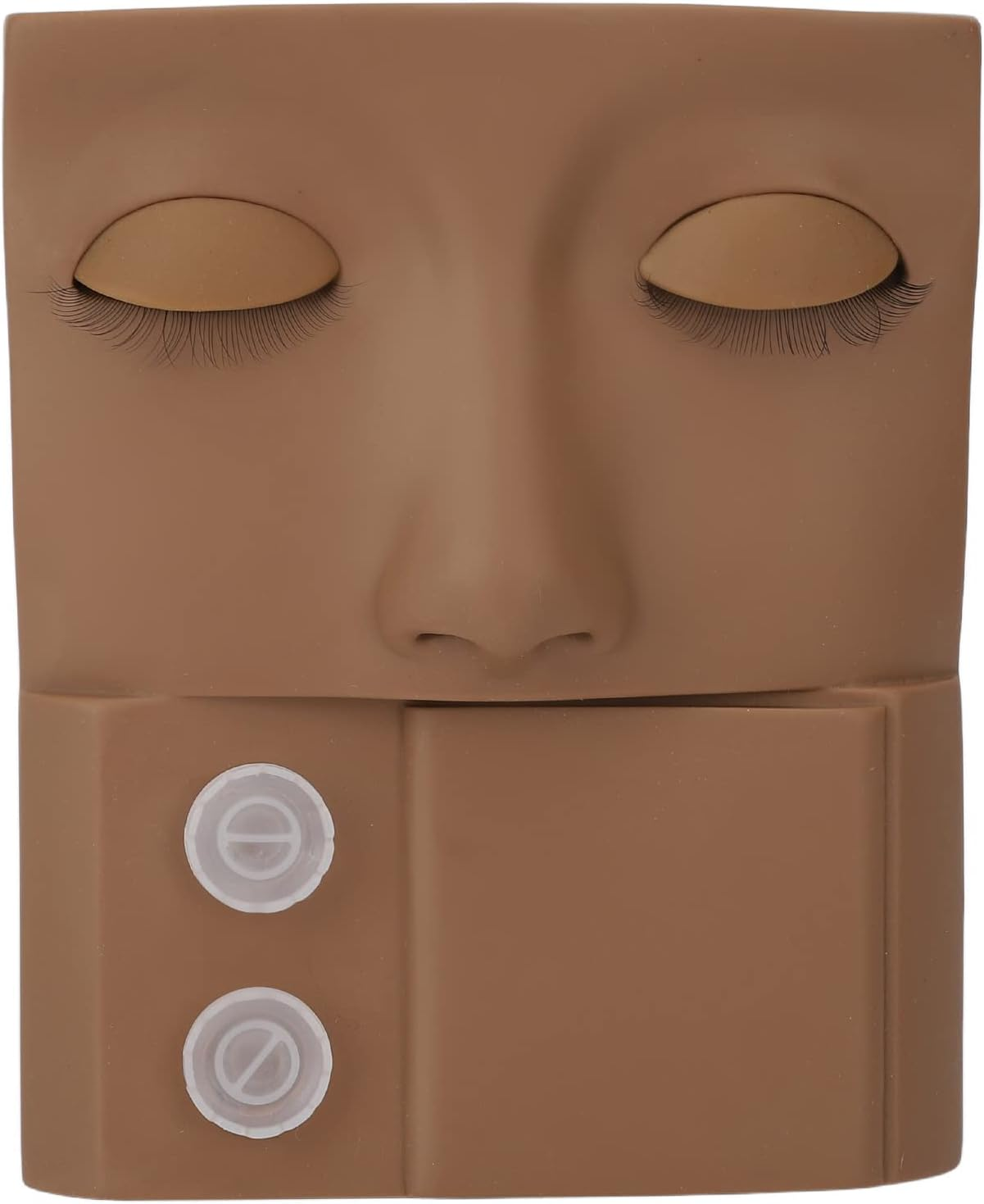 Lash Mannequin Head, 3 in 1 Eyelash Extension Mannequin Head with Lash Glue Rings Eyelash Extension Tray for Eyelid Eyelash Extension Practice Makeup Training, Soft Touch (Brown) - Brown image number 3