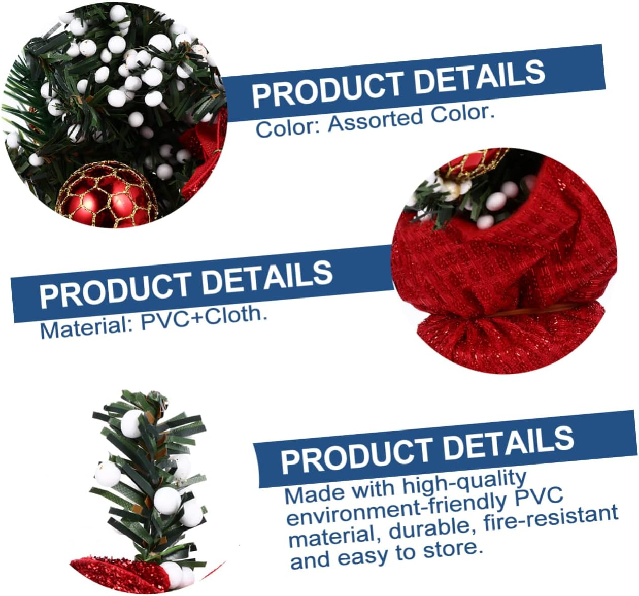 2Pcs Mini Christmas Tree Ornaments for Christmas Desktop Adornments Holiday Decorations for Home and Office Festive Displays image number 4