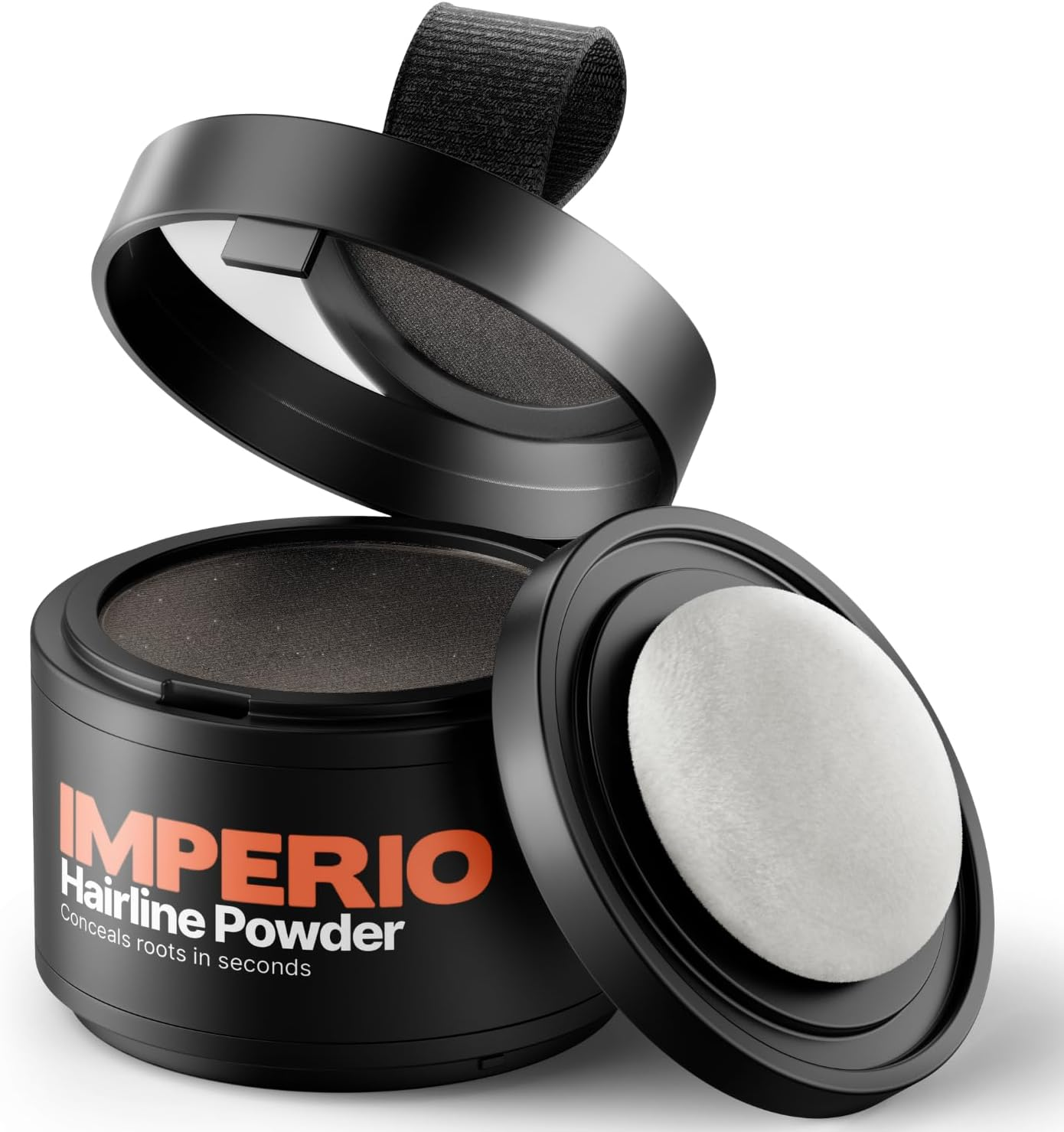 IMPERIO Powder Root Concealer - Hair Thickening for Women and Men, Waterproof Makeup for Concealing Roots - 4 G (Dark Brown)