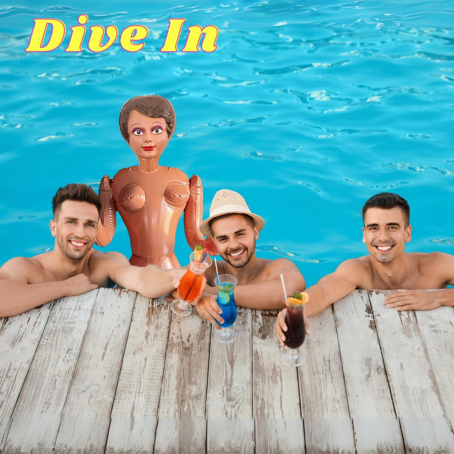 Merrimix Inflatable Blow up Doll for Celebrations, Parties, Pranks, Halloween, Birthdays, Bachelors, Gag Gift, Holidays - Destiny 58'', Brown (DD1222)