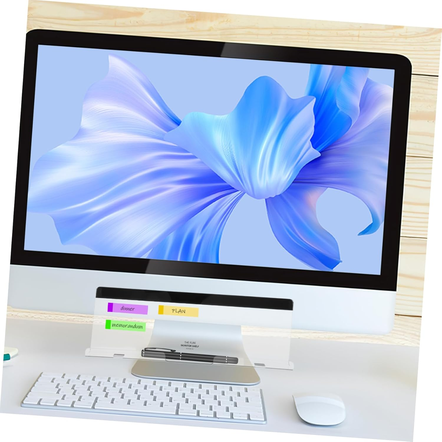 GETAJGHSD Monitor Memo Board Message Board for Computer Screen under Monitor Storage Organizer Easy Use Memo Reminder Panel for Office Desk and Note Holder image number 5