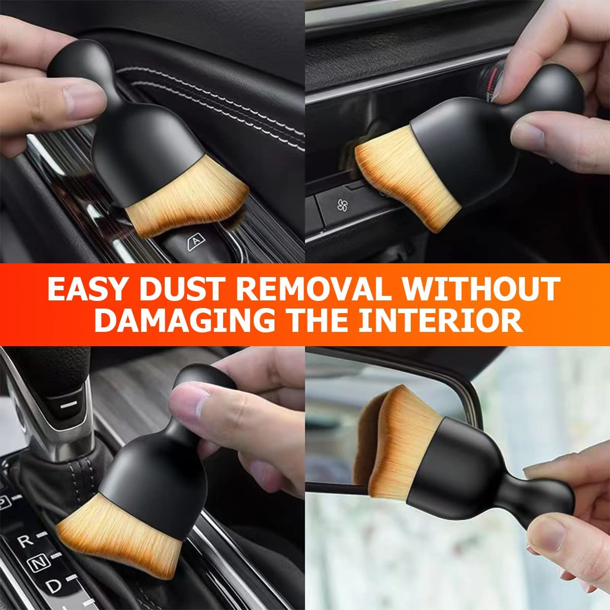 Blilo Car Interior Detailing Brush, Auto Soft Hair Cleaning Brushes, Scratch Free Curved Dirt Dust Collectors, Removal Tool for Vehicle Dashboard Air Conditioner Vents Leather (Deep Purple/1Pcs)