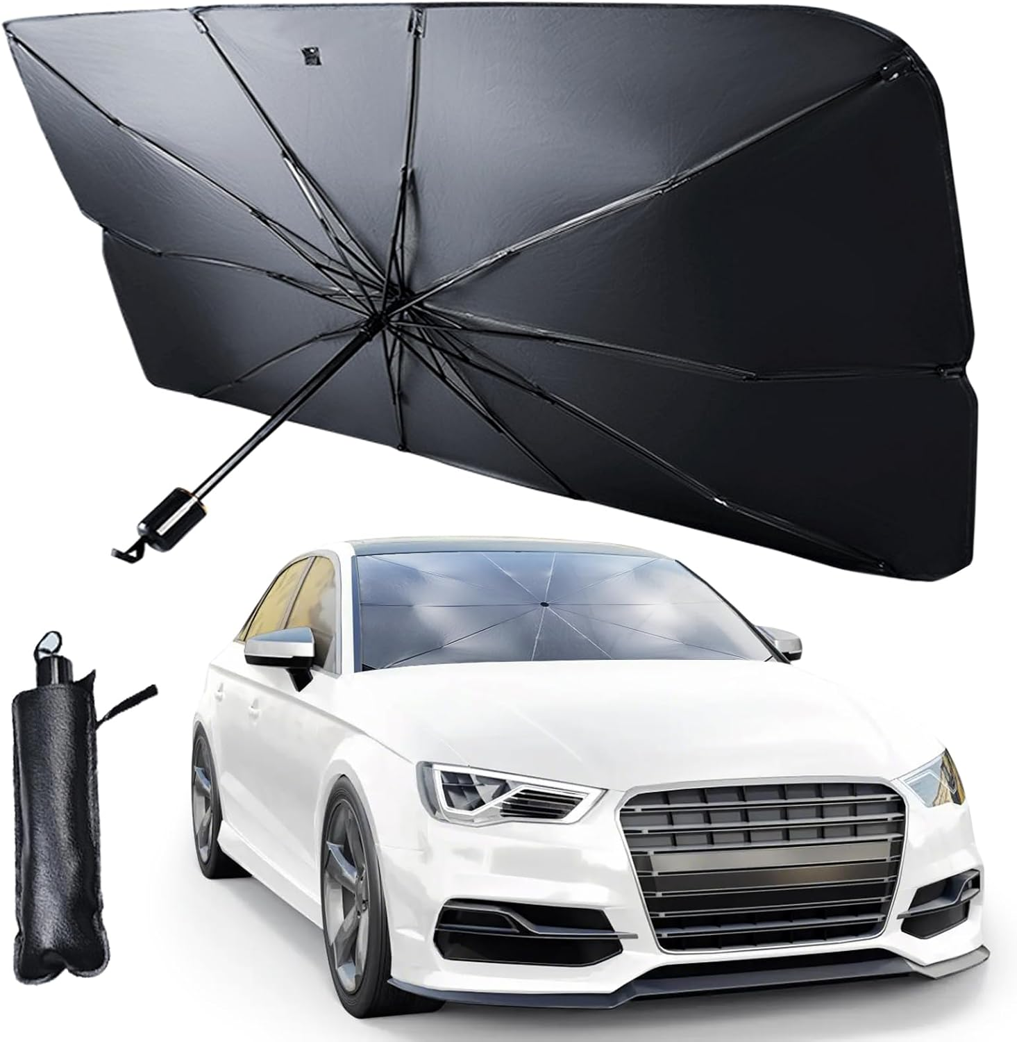 80 * 140Cm Car Windshield Sun Shade Umbrella Protect Car from Sun Rays & Heat Damage Keep Cool and Protect Interior image number 1
