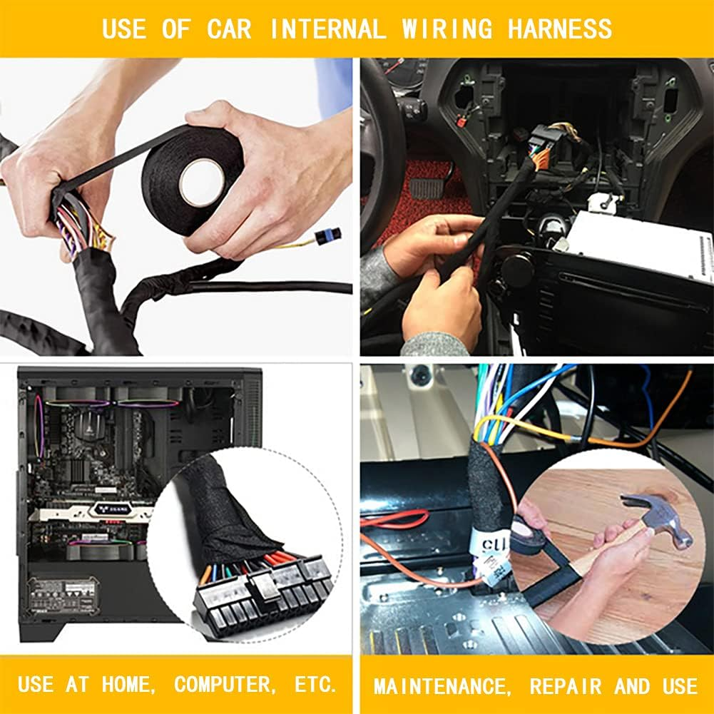 Automotive Wiring Harness Tape, 6Pcs Automotive Wire Wrap Harness Loom Wrap Car Wiring Wire Cable Loom Tape