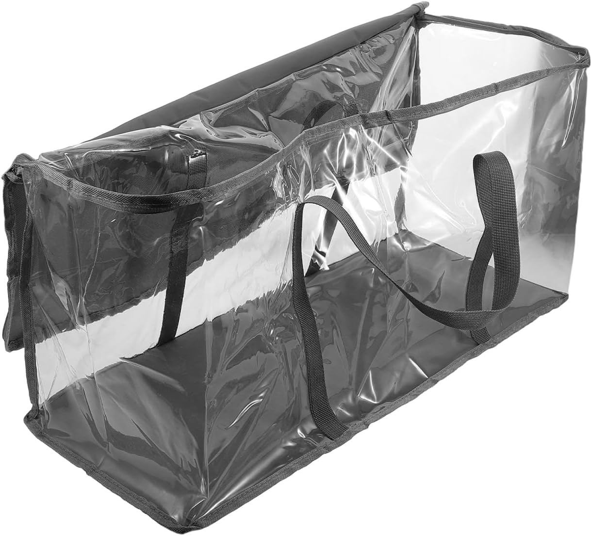 Tofficu Foldable Book Storage Box Clear Zippered Organizer for Dormitory and Classroom Use Transparent Waterproof Container for Books Clothes Toys image number 4