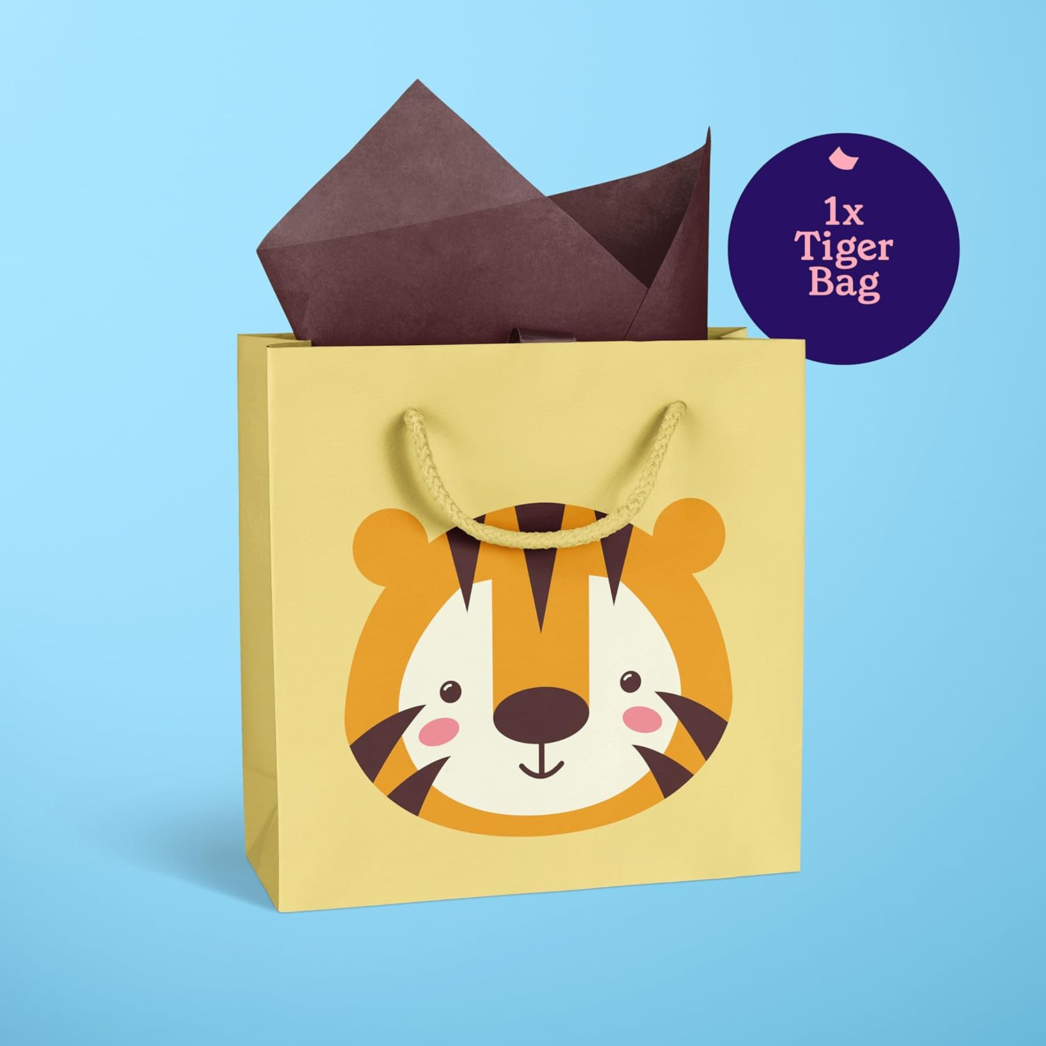 GIVEWRAP&reg; the Gift Wrap That Gives to Charity. 3Pcs Gift Bags Baby Animals Large Size with Handle and Gift Tag. for Any Birthday, Weddings, Mothers Day & Special Occasion 33Cm*26.5Cm*14Cm Eco-Friendly image number 1