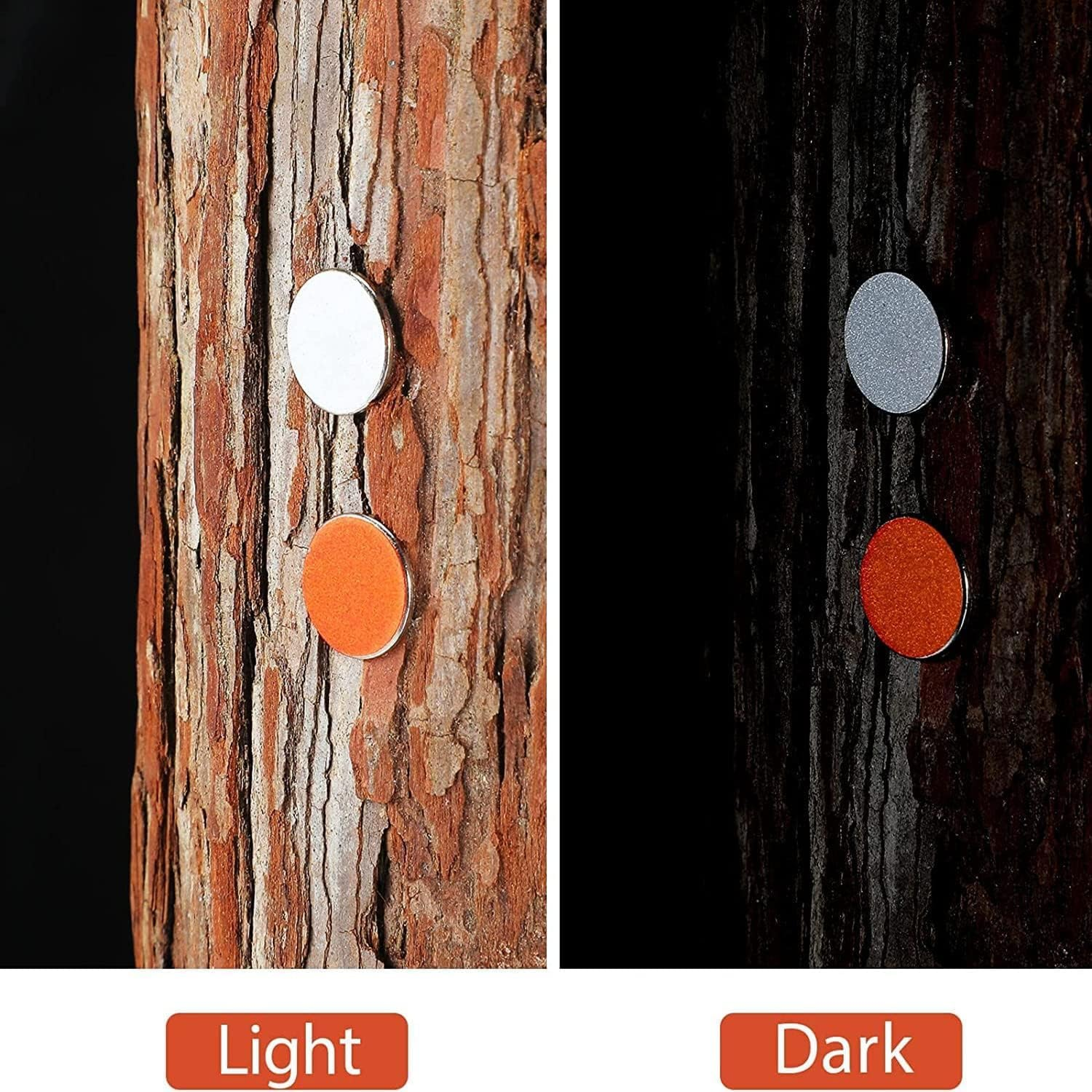 100 Pcs Reflective Tacks Trail, Marking Tacks Reflective Trail Tacks Glow Tacks Reflective Trail Markers Mark Trail Reflective Thumb Tacks for Hunting Hiking Camping Tree Stand (Orange