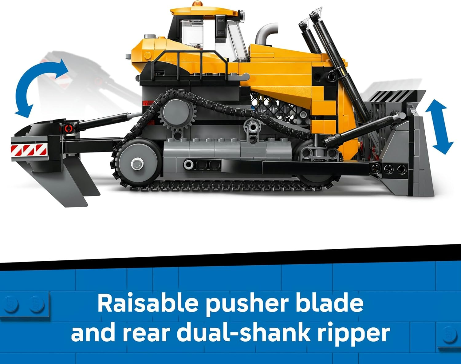 LEGO&reg; City Yellow Bulldozer 60466 Construction Site Building Toy Playset, Realistic Model Vehicle with a Driver and 2 Worker Minifigures, Fun Holiday or Birthday Toy Idea for Kids Aged 8 and Up image number 5