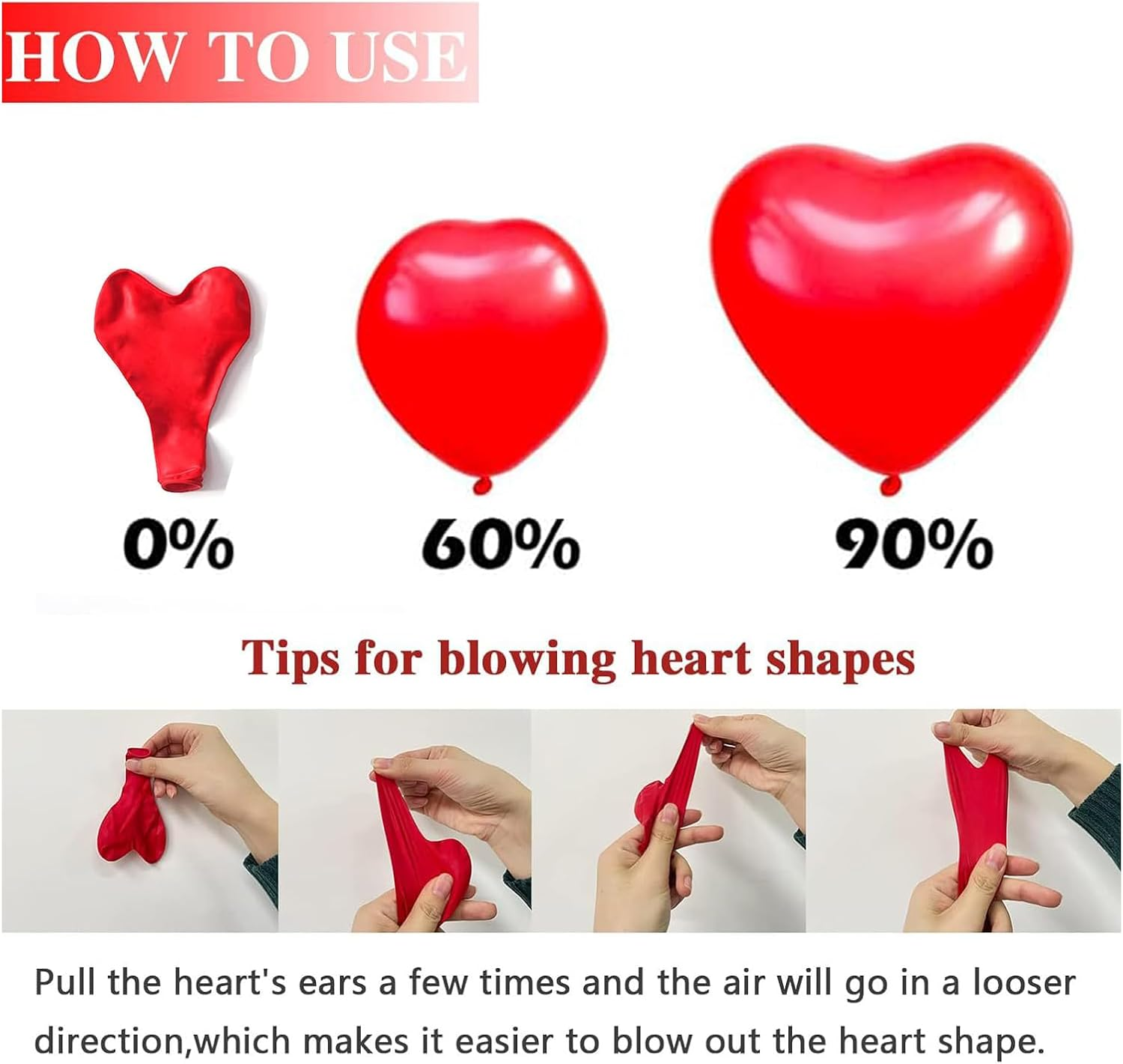 Valentines Day Balloons 40Pcs Red White Heart Latex Balloons with 2 Ribbons for Romantic Decorations Engagement Wedding Anniversary Birthday Supplies image number 4