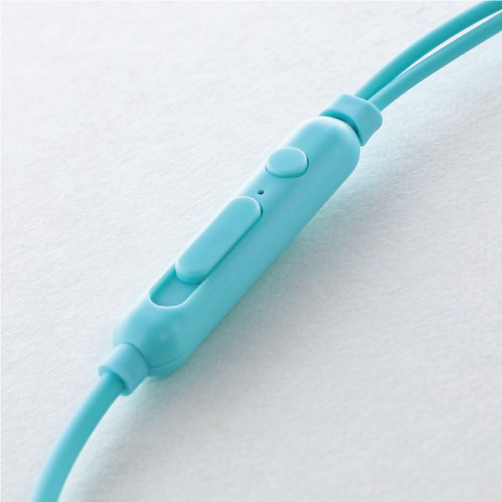 Iphone LP-MEP07BL Smartphone Earphones (Volume/Microphone Included) Extreme Sound Range Plain Blue - Blue image number 2