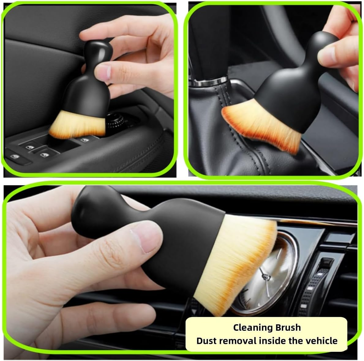 2Pcs Car Interior Dust Sweeping Soft Brush,Curved Design Car Detailing Brushes,Soft Bristle Cleaning Dusting Brush, Car Interior Cleaning Tool for Auto Dashboard, Air Vent, Leather, Computer image number 6