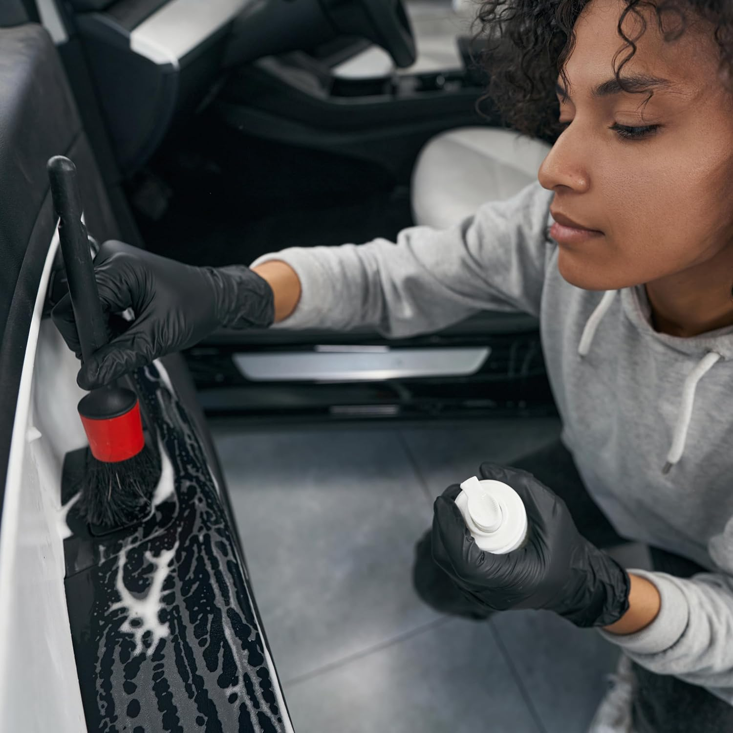 Retoo Car Cleaning Brush Set, 15 Pieces Car Care Set, 3 Brushes, Wheel Brush Car Detailing, Cleaning Car Brush and Microfibre Cloths for Tyres and Car Window for Indoor and Outdoor Use Car Care image number 1