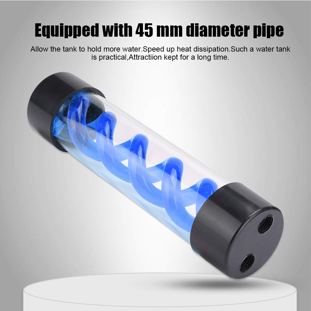 PC Water Cooling Tank 200 Mm with G1/4 Thread, Strong Sealing Performance for Desktop Computer Coolers (Blue) - Blue image number 2